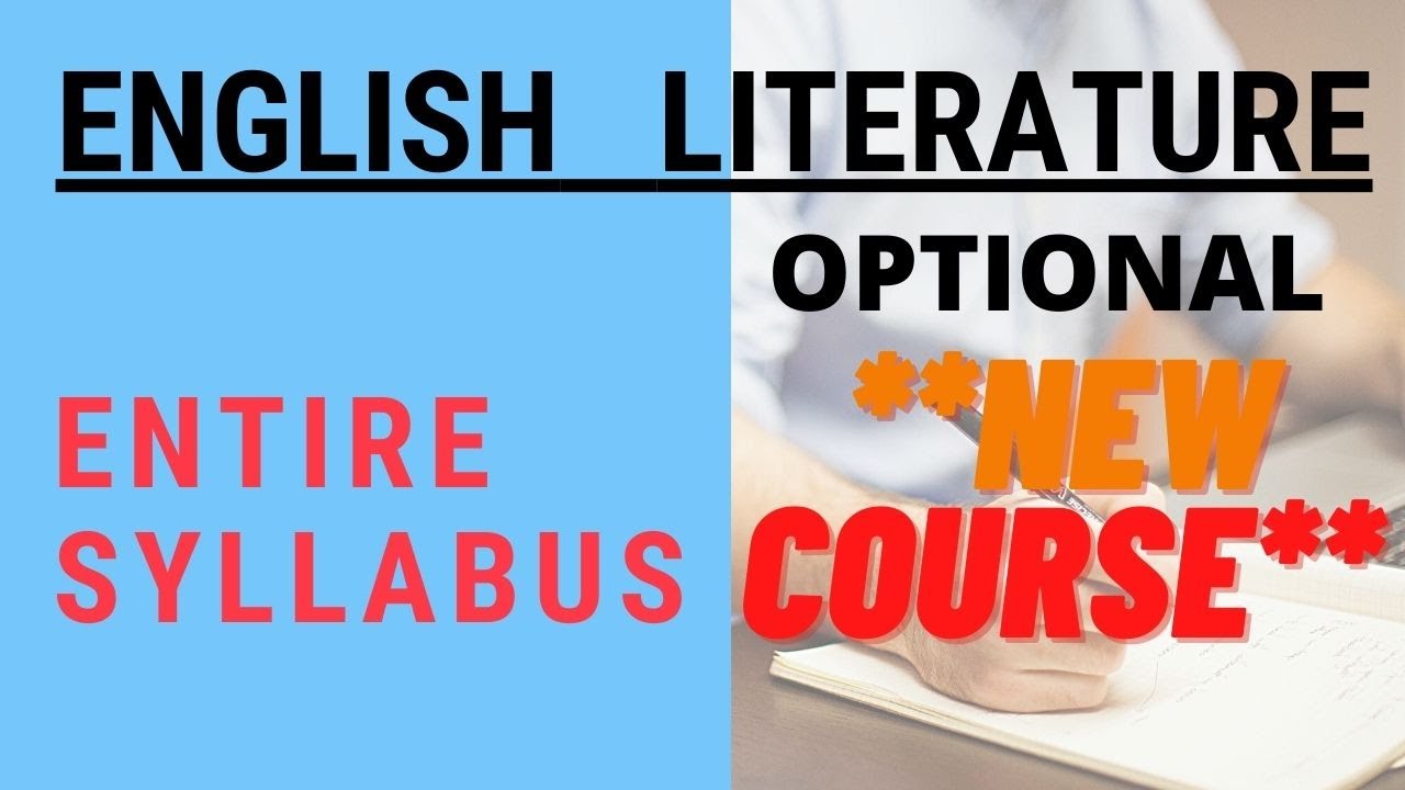 English Literature Optional ONLINE Batch- Full Syllabus 2023 #UPSC Exam