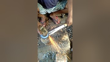 Diy Knife / sharping forged leaf spring #shorts