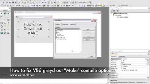 How to fix greyed out "Make" compile option in Visual Basic 6 (VB6)