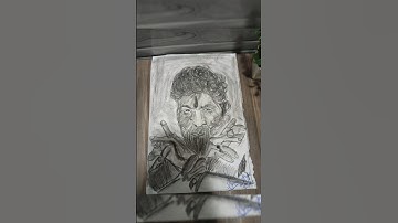 Pushpa 2, Allu Arjun Drawing , Charcoal Pencil Drawing Tutorial 😍#shorts #art #charcoaldrawing
