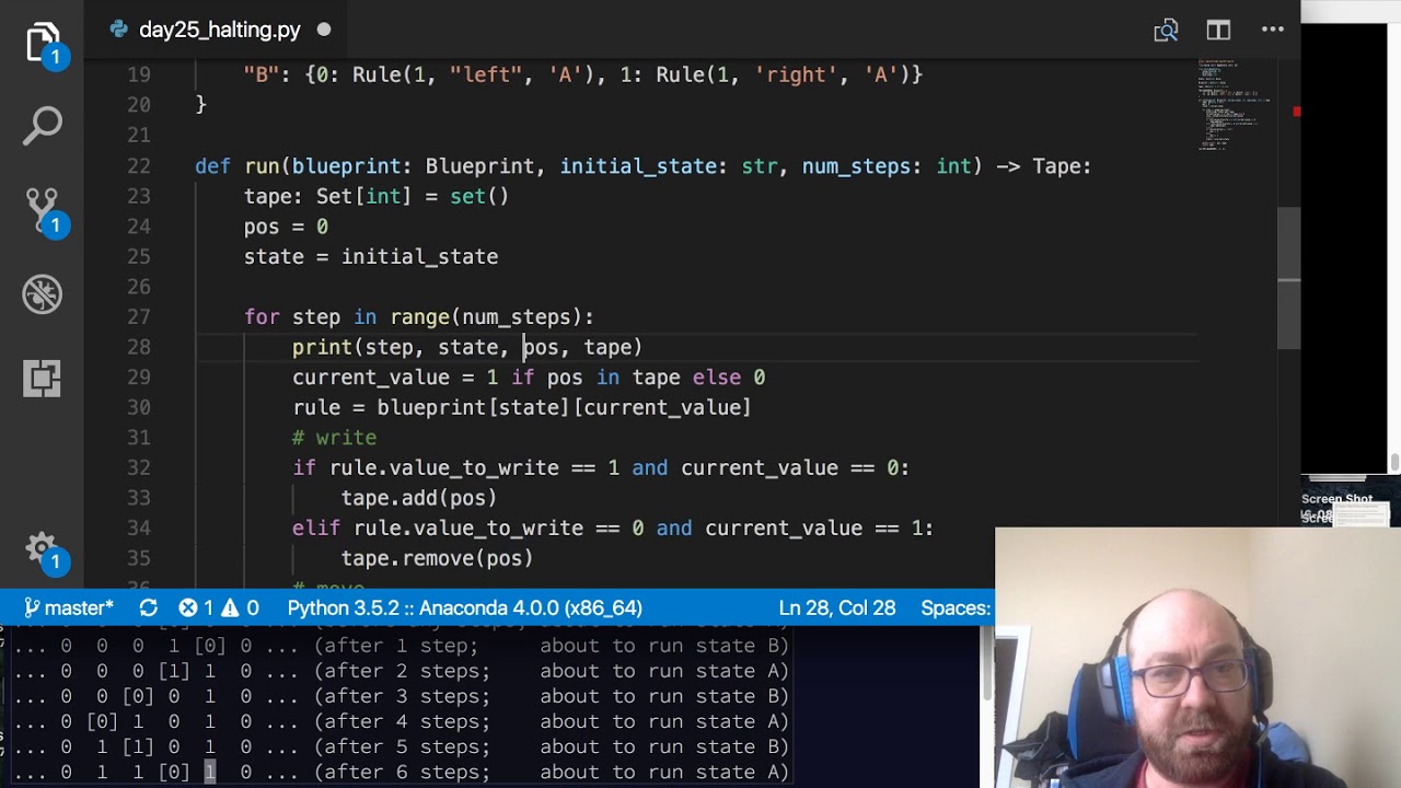Joel Grus - Advent of Livecoding - 2017 Day 25 - YouTube
