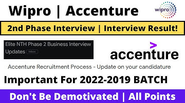 Wipro 2ND Phase Interview Update | Accenture Interview Result All Queries Solved 2022-2019 BATCH