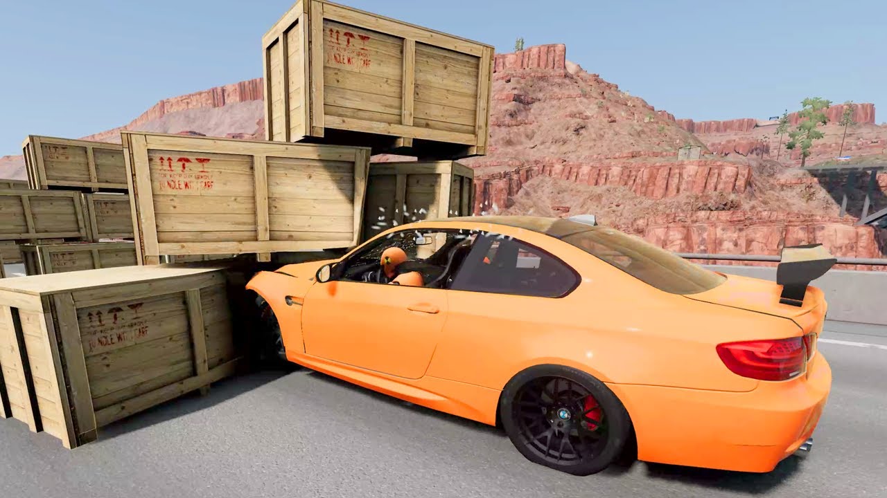 Cars vs Boxes of 200, 500, 1000, 2000 kg BeamNG Drive - YouTube