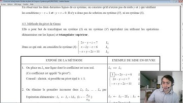 Systèmes Linéaires et Pivot de Gauss - Maths Terminale S
