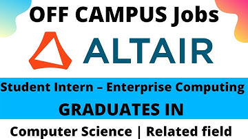 altair off campus drive for Fresher`