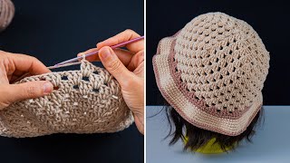 Crochet granny squares bucket hat - step by step tutorial! Miarti🧶