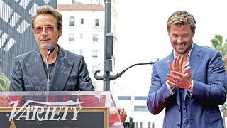Robert Downey Jr. Gives an 'Avengers' Roast to Chris Hemsworth at Walk of Fame Ceremony