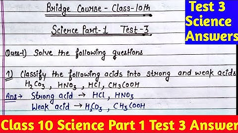 Bridge course class 10th science part 1 test 3 | Day 45 test 3 answers science part 1 class 10th