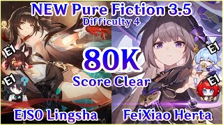 NEW PF 3.5 - Herta Feixiao 0 Cycle x E1S0 Lingsha 80K Score Clear | Honkai Star Rail
