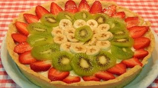 Tarta de frutas frescas con masa casera receta fácil - YouTube