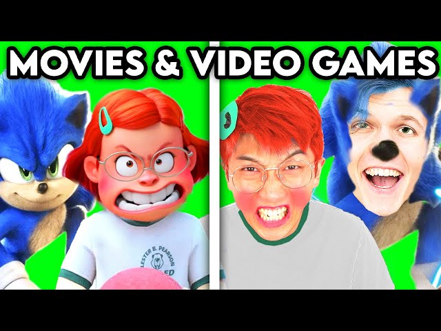 MOVIES + VIDEO GAMES WITH ZERO BUDGET! (FUNNY TURNING RED, SONIC, ENCANTO, HUGGY WUGGY, FNAF u0026 MORE) class=