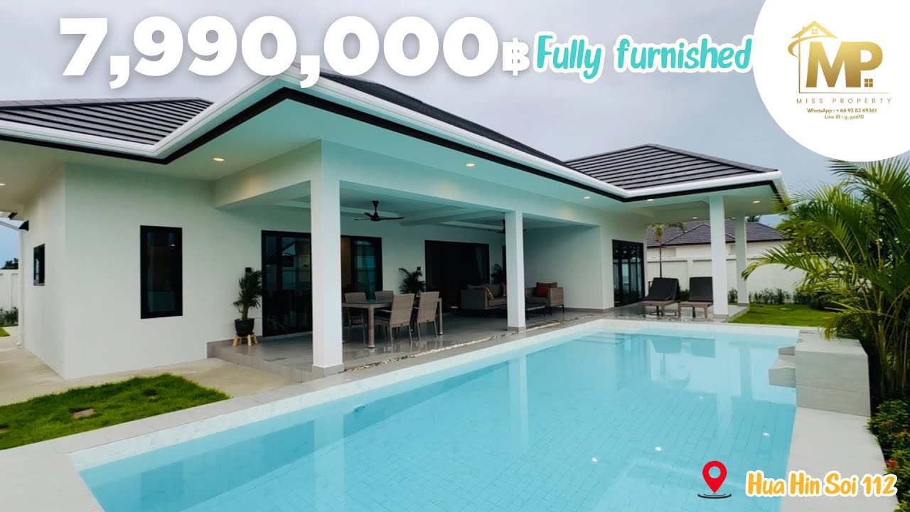[EP151]📍🏡7,990,000THB Stunning Pool Villa With Fully furnished At Hua Hin Soi 112.✨💥