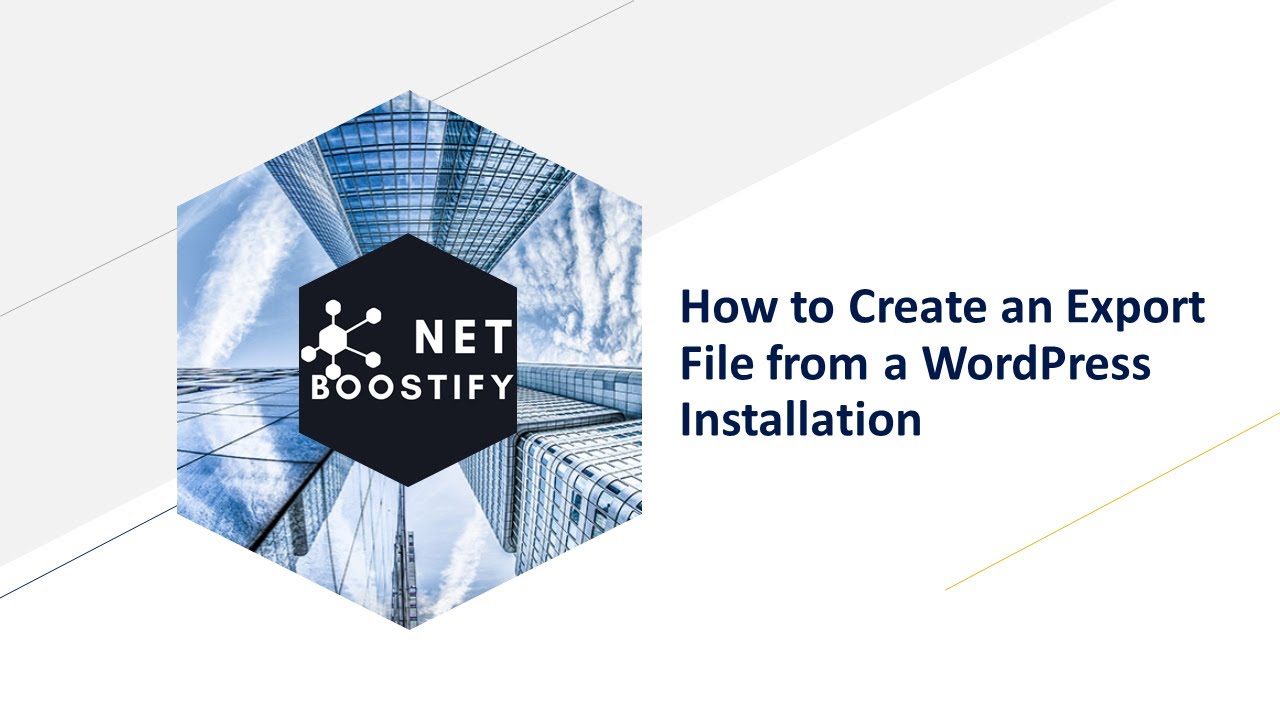 How to Create an Export File from a WordPress Installation - YouTube