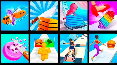 Shape shifting, Slice it all,Stack Rider, TippyToy,Soap Cutting,Tall man run,Sky Roller, Twerk run