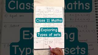 Class 11 maths: Exploring Types of Sets #youtubeshorts #class11maths #typesofsets