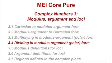 MEI Core Pure: Complex numbers 3-4