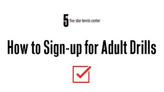 FSTC - Adult Drill Sign Up tutorial
