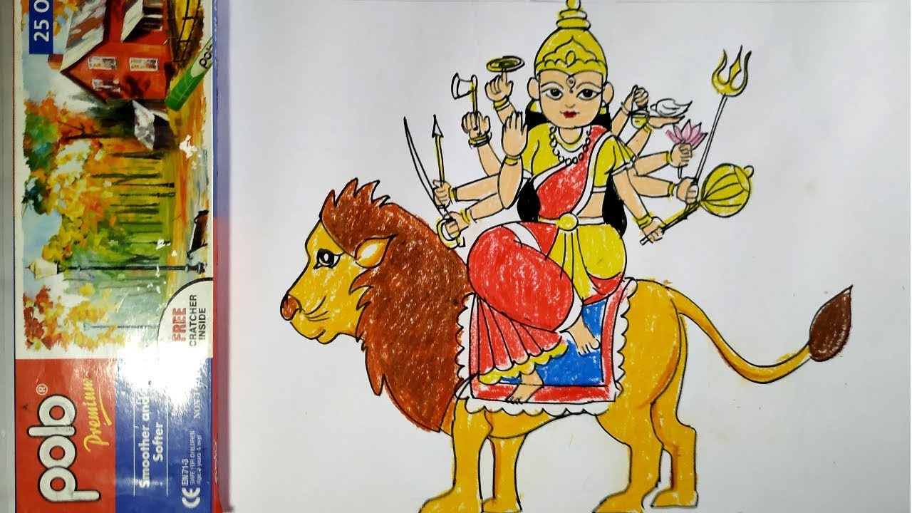 how ro draw maa durga easily/maa durga drawing step by step for beginners/ durga thakur, maa durga - YouTube