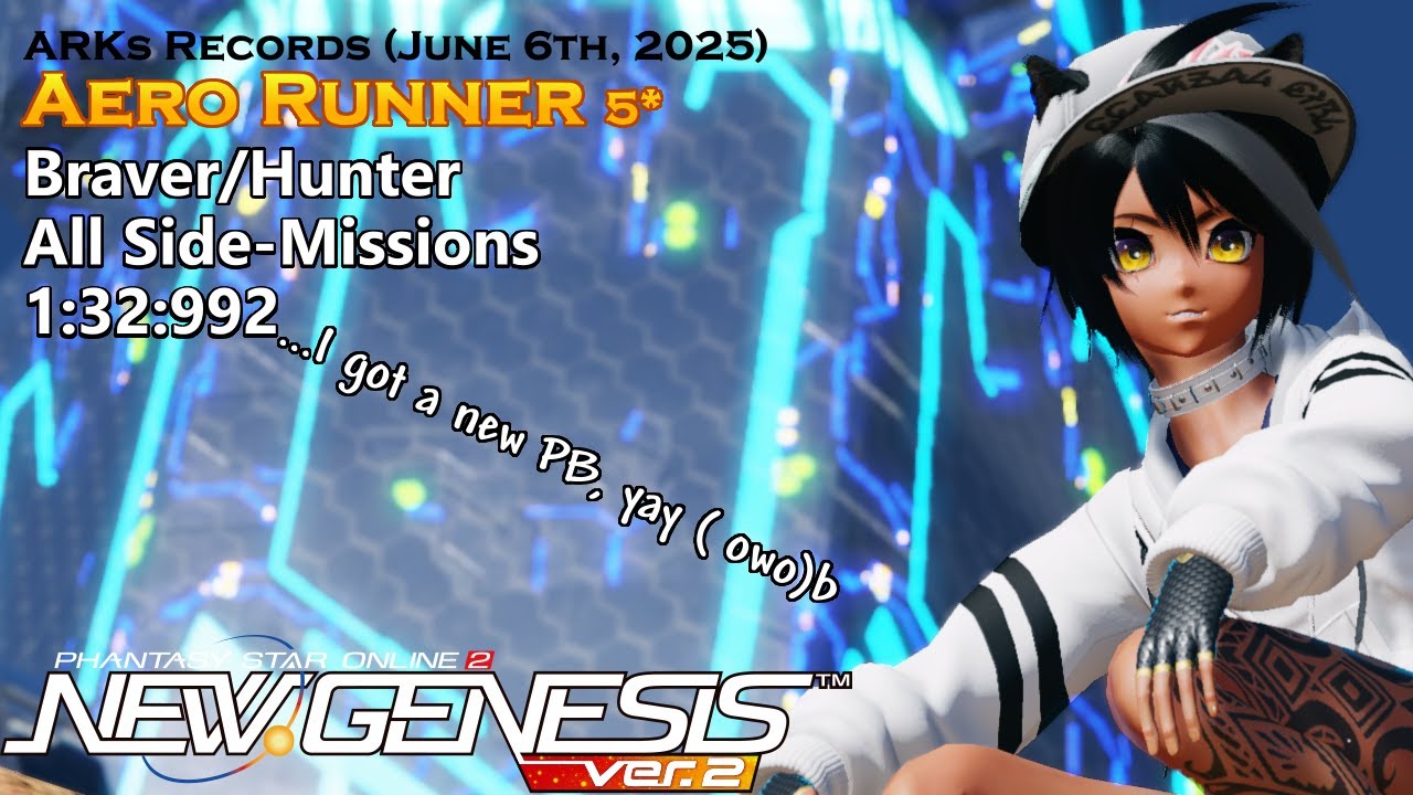 [PSo2:NGS] Aero Runner (01:32:992) All Side-Missions (ARKs Records June ...