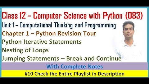 Python Revision Tour | Class 12 Computer Science with Python | Chapter 1 Computer Science #10