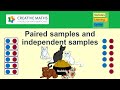 Paired samples and independent samples for statistical analysis - statistics help