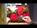 How to paint flowers quickly and loosely - oil painting demo by Aleksey Vaynshteyn