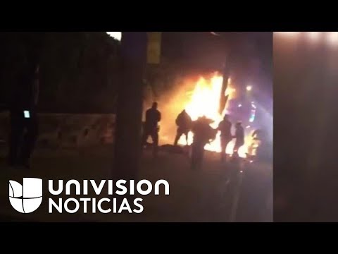 Repudian agresión de policías a dominicano que estaba quemándose tras chocar su vehículo