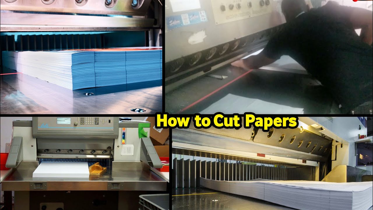 How to Cut Papers In Printing Press . Paper Cutting Machine Operator