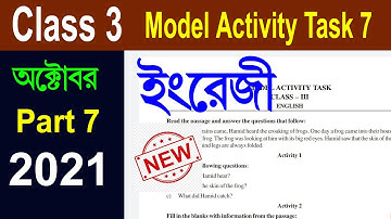 Class 3 English model activity task 7 October | Class 3 model activity task English part 7