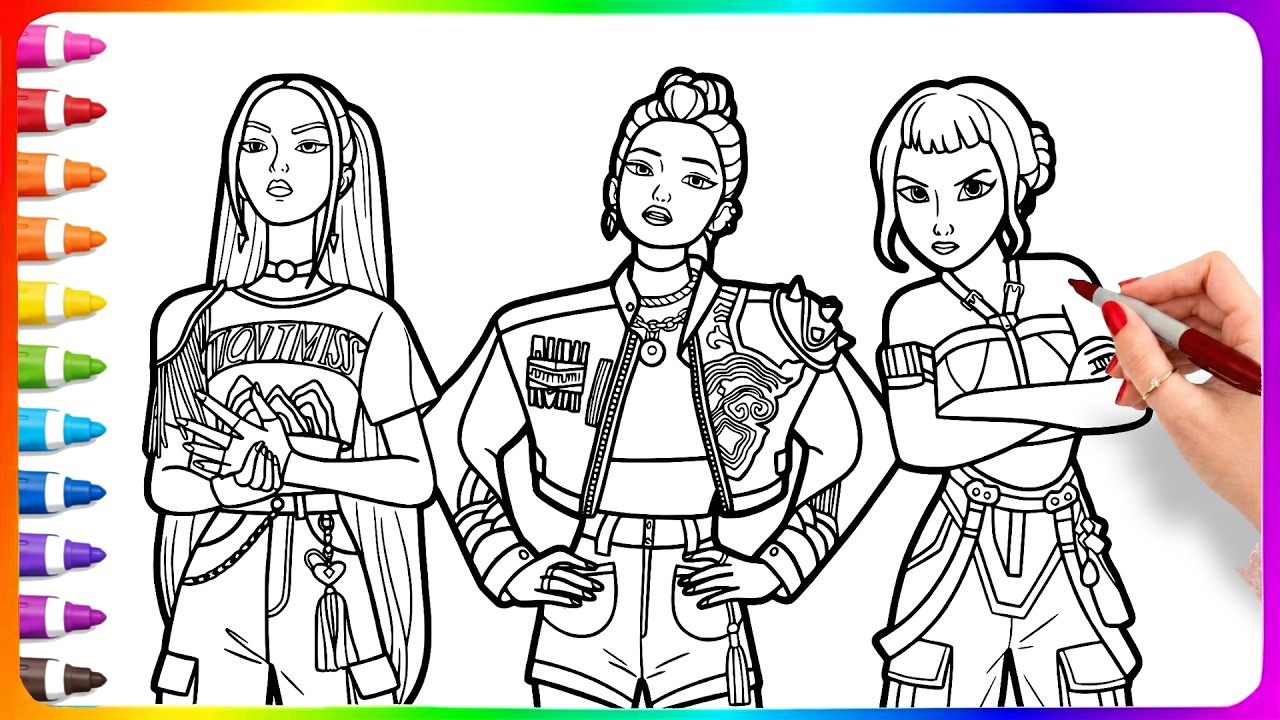 KPop Demon Hunters FanArt Coloring Pages - Satisfying Coloring Pages