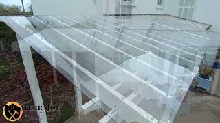 Timber Pergola with Clear Solid Polycarbonate Roof