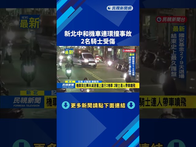 新北中和機車連環撞事故　2名騎士受傷－民視新聞