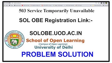 SOL Students OBE Registration Portal 2021 || Problem Solution || SOL STUDENTS KA PROBLEM KA SOLUTION