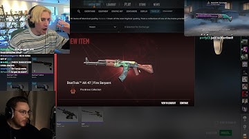 ohnePixel Reacts to xQc Unboxing The First AK-47 "Fire Serpent" in CSGO 2 History