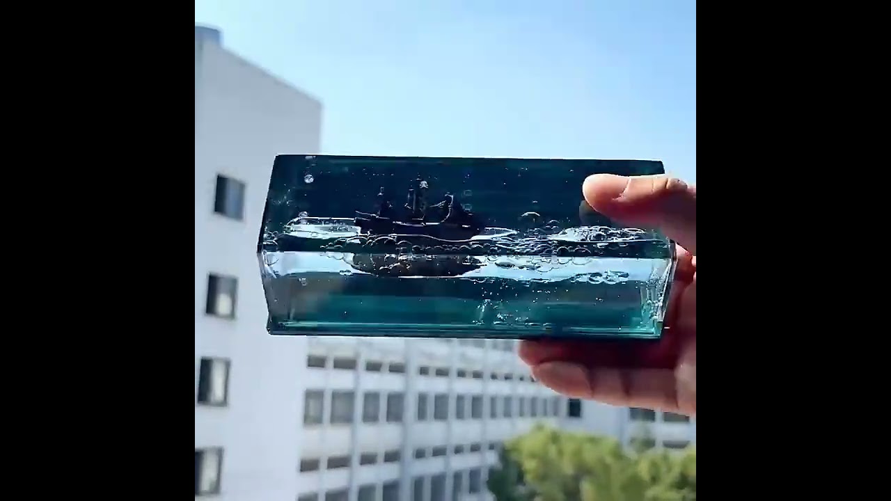 black pearl ship in fluid liquid drift bottle blac