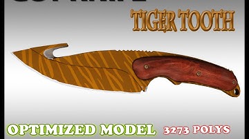 CS:GO Gut Knife Tiger tooth HD skin for cs 1.6
