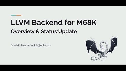 LLVM Backend for m68k - by Min-Yih Hsu