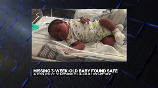 Missing 3-week-old baby found; Austin PD still searching for mother