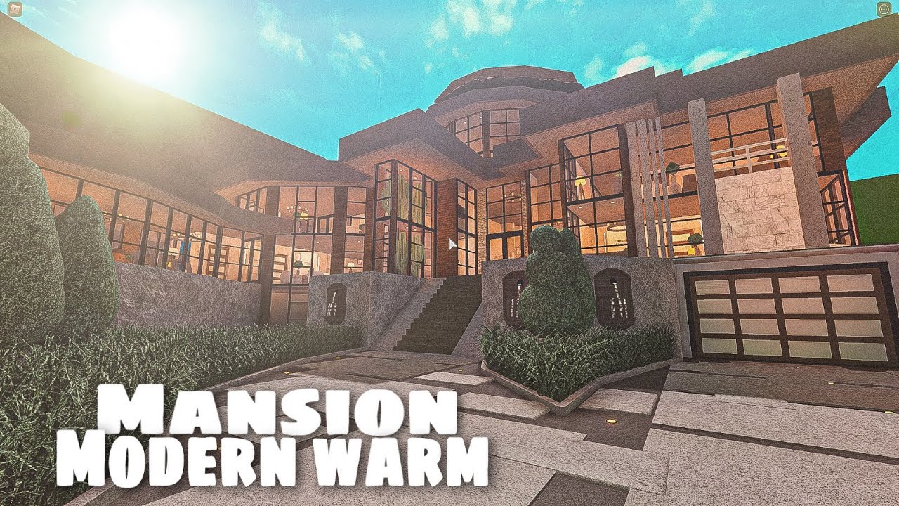 Bloxburg Mega Mansion Modern Warm House No Largeplot House Build My