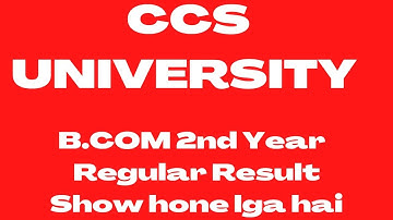 CCSUNIVERSITY B.COM 2nd year Regular result show hone lga hai watch this video #ccsuexam2022