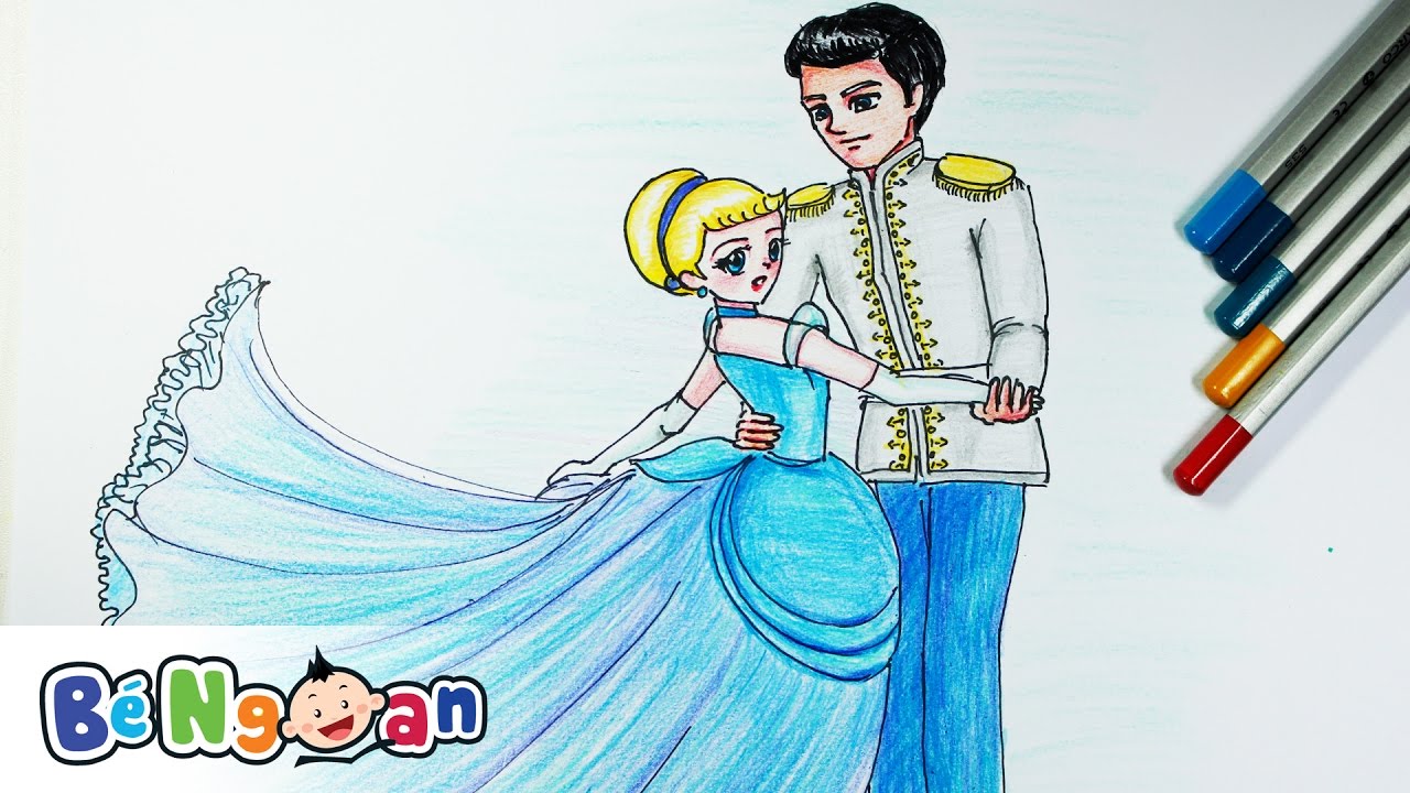 Vẽ Và Tô Màu Công Chúa Lọ Lem Và Hoàng Tử ~ Drawing Cinderella And Prince  Charming - Youtube