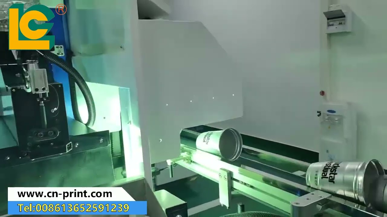 Auto UV screen printing machine for aluminum cup PP cup LC-120AL-1