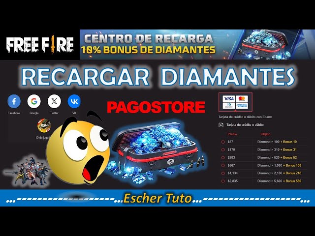 Centro de Recargas Free Fire: cómo ingresar a la plataforma y ganar premios  por comprar diamantes, Diamantes, Pagostore, truco, hack, México, España, MX, Recarga