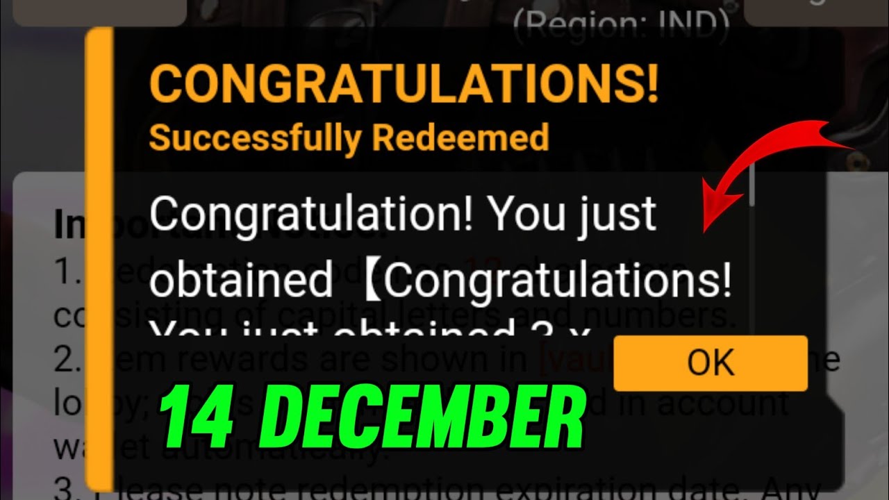 Free Fire Redeem code Today 14 December |  Rewarda Free op star