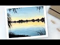 Watercolor LANDSCAPE painting - step by step tutorial for beginners