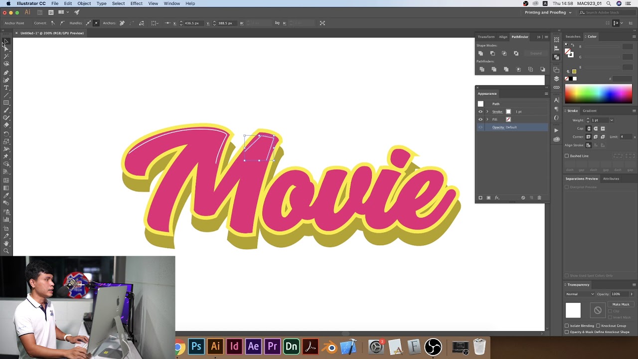 การสร้างตัวอักษรให้ดูน่าสนใจ โดยใช้โปรแกรม Illustrator - Youtube