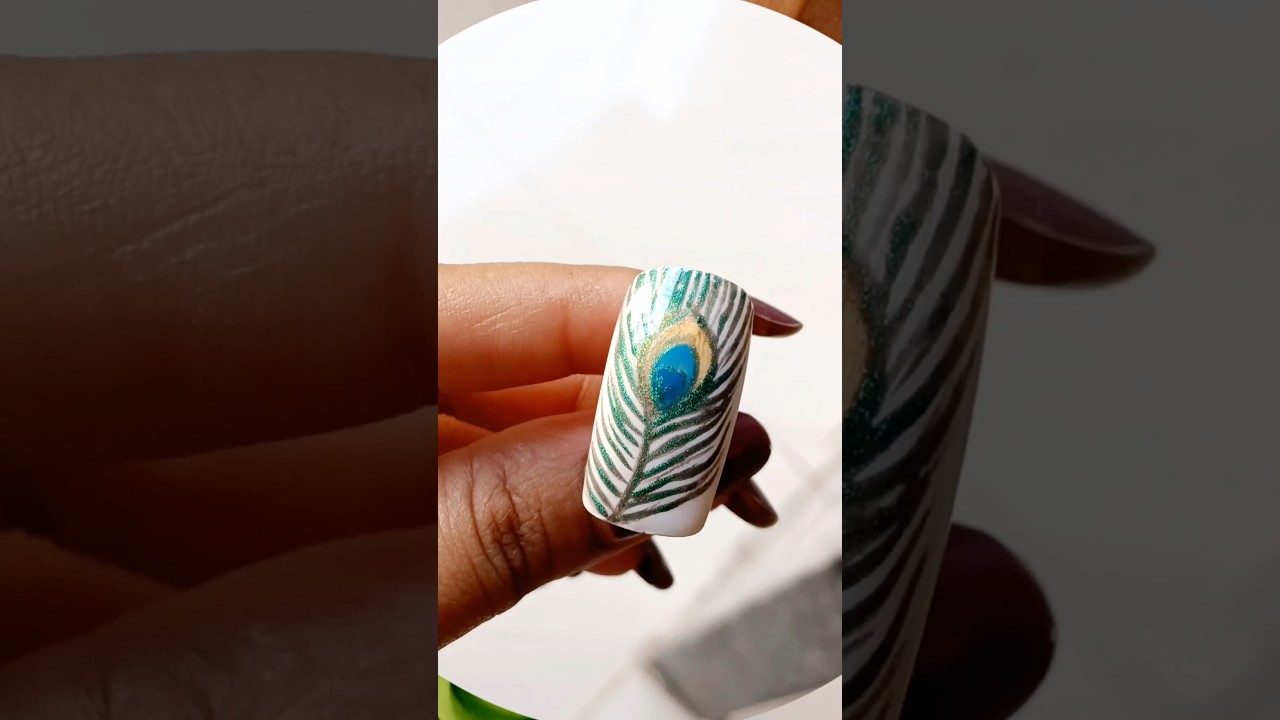 Peacock Feather Magic on Nails! 🦚💚