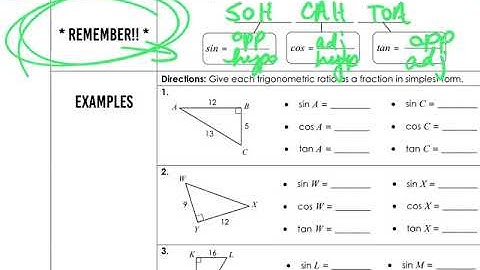 Geometry Lesson 8-4 Trig Ratios