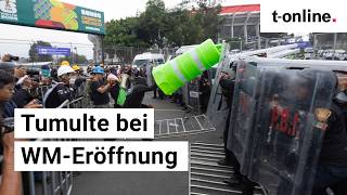 Proteste während des WM-Eröffnungsspiels