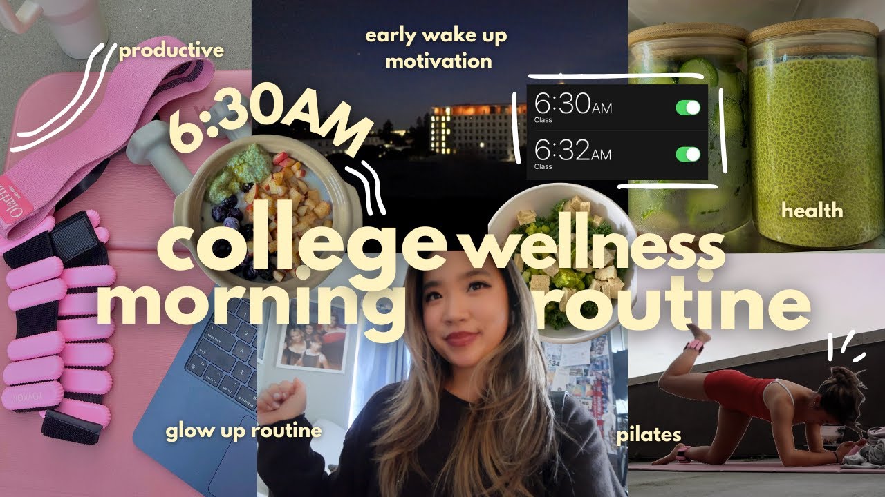 6:30AM college morning routine | tips to get up early, morning workout ...